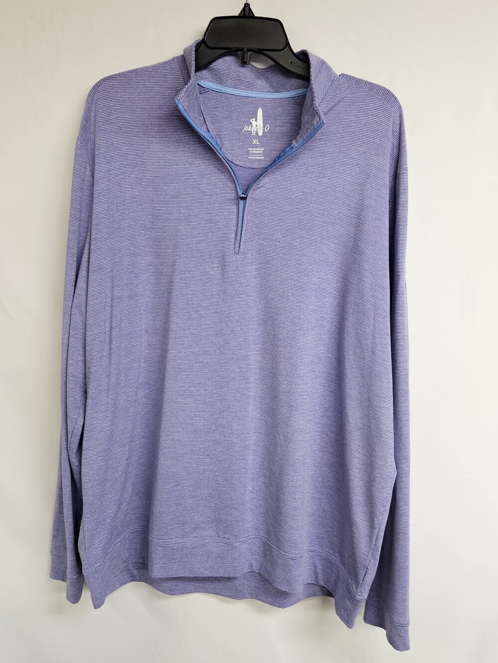 Johnnie-O Vaughn Mens XL Boysenberry Striped Quarter Zip Pullover JMKO1890